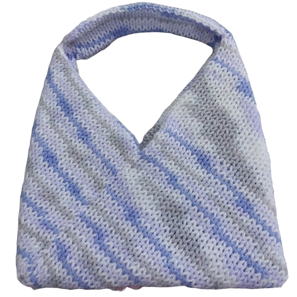 Hand Knit One Of A Kind Small Tote Style Handbag - Picture 2 of 2